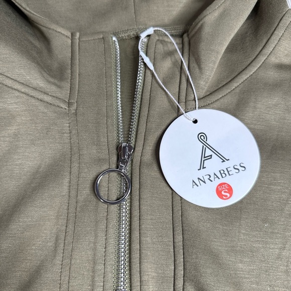 Anrabess, Hoodie Sweatshirt, Womens Small, Quarter Zip, Brown - Picture 2 of 6